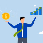 Value stock vs growth stock businessman is evaluating difference value growth stocks that he holds 178156 2395